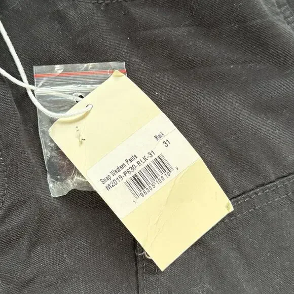 MNML Black Snap Western Pants